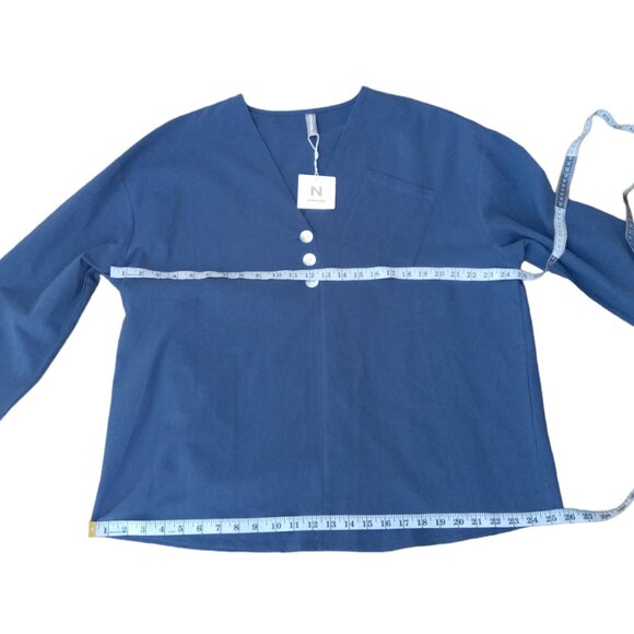 NoraCora blue cotton long sleeve top sz XXL NEW (#0087) - Picture 9 of 10